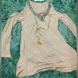 Bohemian open shoulder top/dress